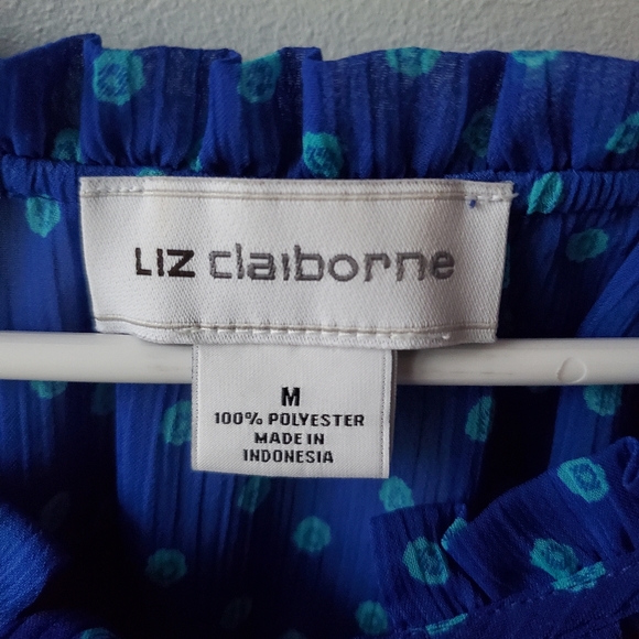 3/$15 Liz Claiborne Ruffle Neck Button up Halter Tops Women's Size Medium - Picture 15 of 15